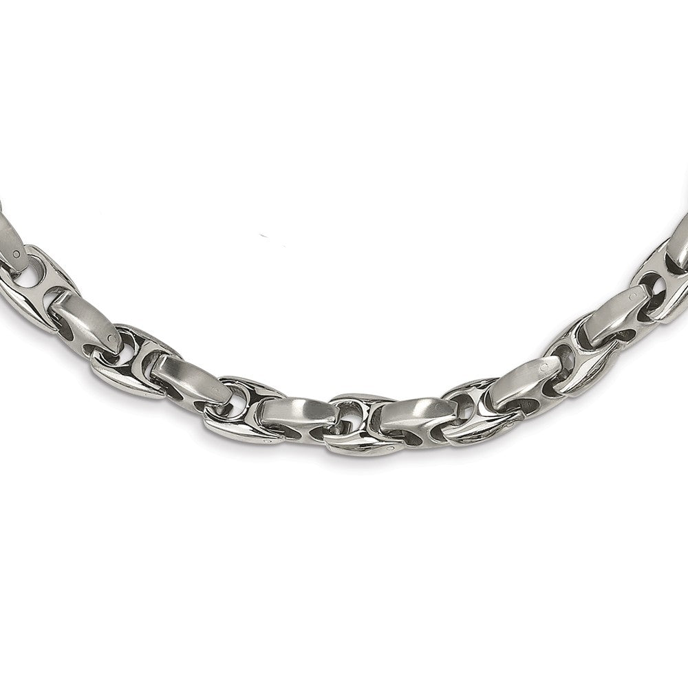 Mens 10mm Stainless Steel Advanced Anchor Chain Necklace, 20 Inch, Item N8358 by The Black Bow Jewelry Co.