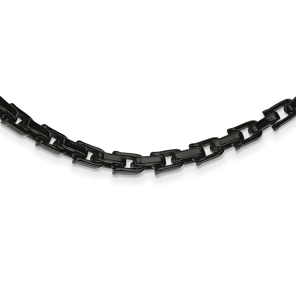Men's Stainless Steel Black Shackle Link Chain Necklace, 20 Inch, Item N8360 by The Black Bow Jewelry Co.