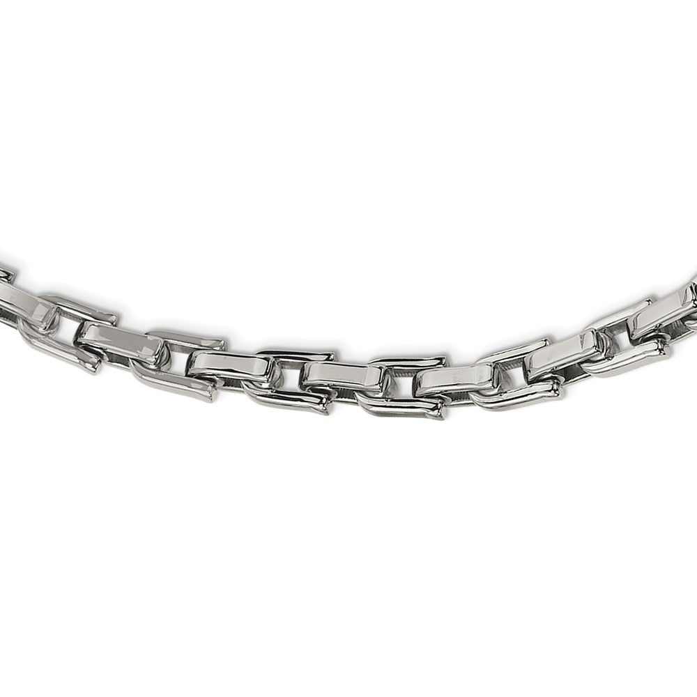 Men's Stainless Steel Polished Shackle Link Chain Necklace, 20 Inch, Item N8361 by The Black Bow Jewelry Co.