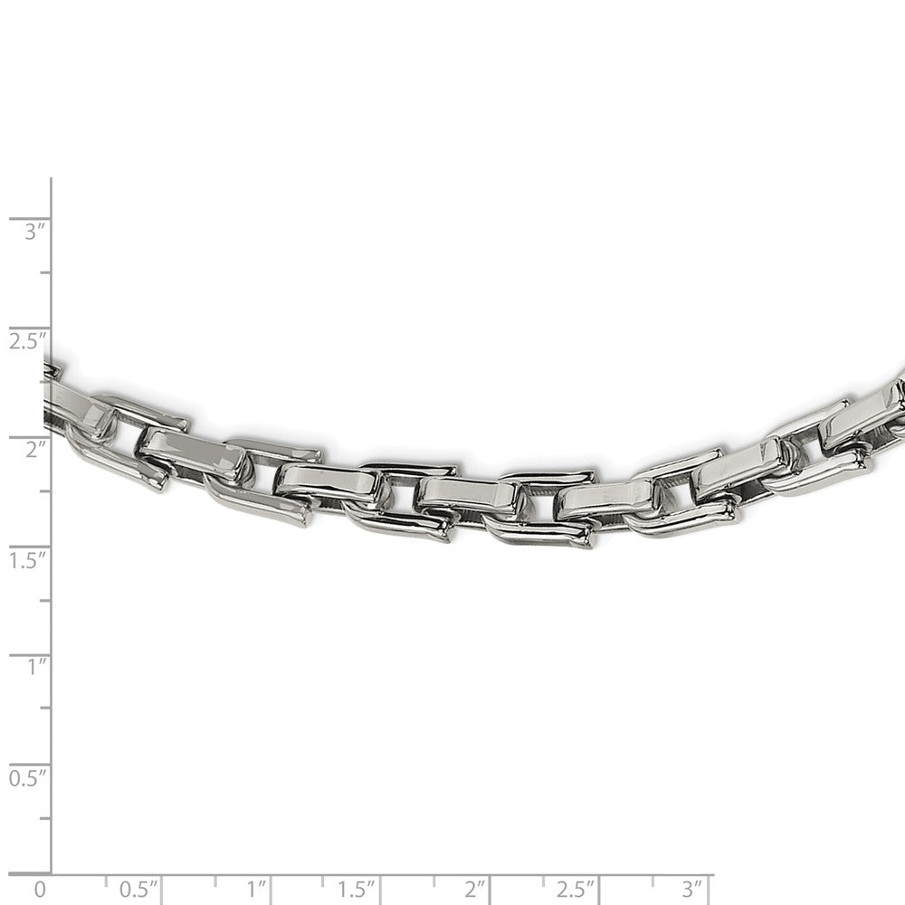 Alternate view of the Men's Stainless Steel Polished Shackle Link Chain Necklace, 20 Inch by The Black Bow Jewelry Co.
