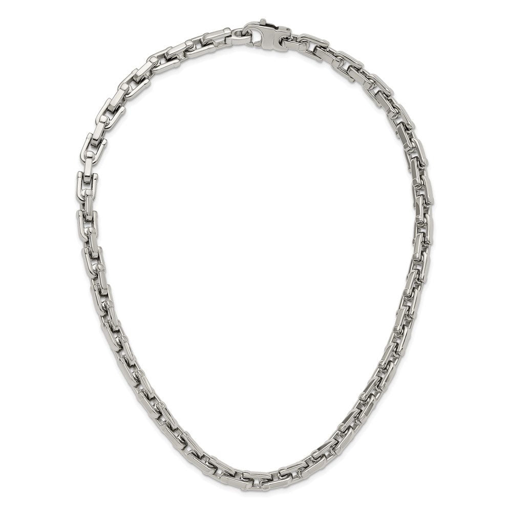 Alternate view of the Men's Stainless Steel Polished Shackle Link Chain Necklace, 20 Inch by The Black Bow Jewelry Co.