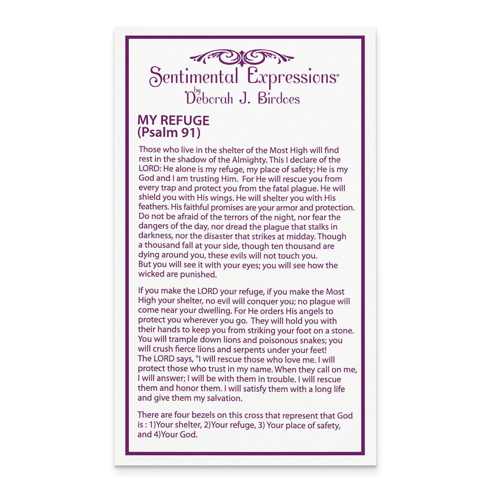 Alternate view of the Sterling Silver, Black Enamel & CZ My Refuge Cross Necklace, 18 Inch by The Black Bow Jewelry Co.