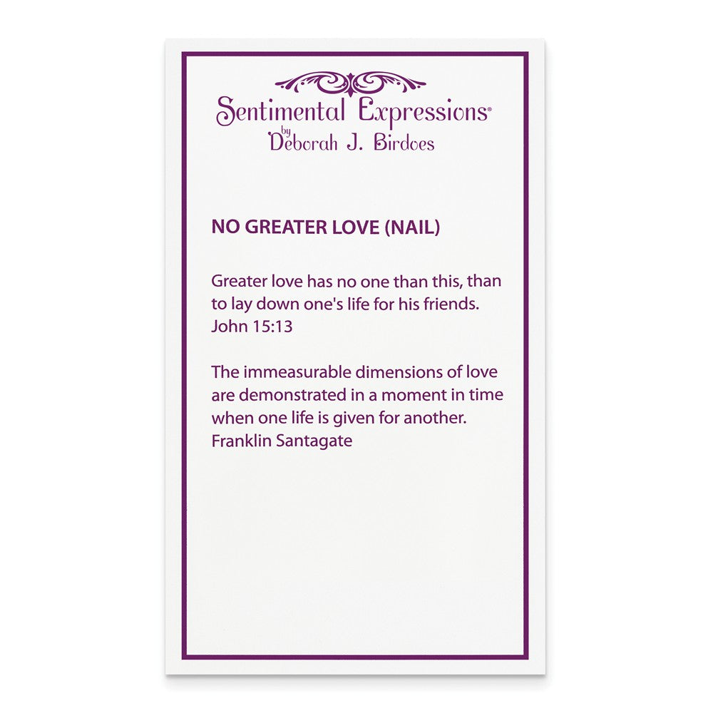 Alternate view of the Rhodium/Gold Tone Plated Sterling Silver No Greater Love Nail Necklace by The Black Bow Jewelry Co.