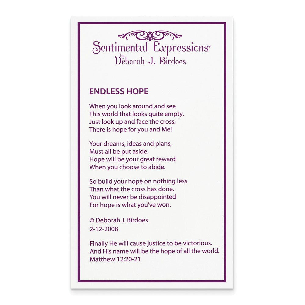 Alternate view of the Rhodium Plated Sterling Silver & CZ Endless Hope Cross Necklace, 18in by The Black Bow Jewelry Co.