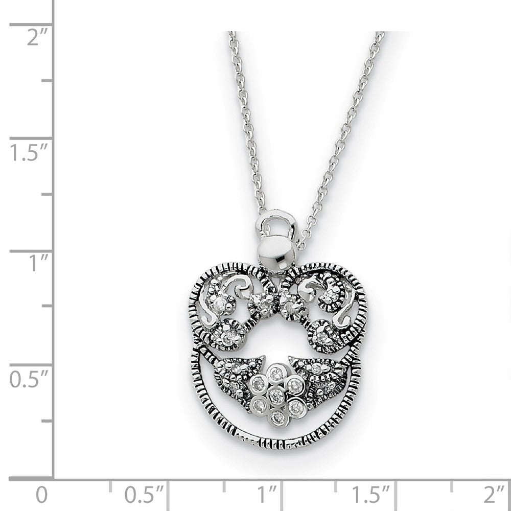Alternate view of the Rhodium Plated Sterling Silver & CZ Angel of Grace Necklace, 18 Inch by The Black Bow Jewelry Co.