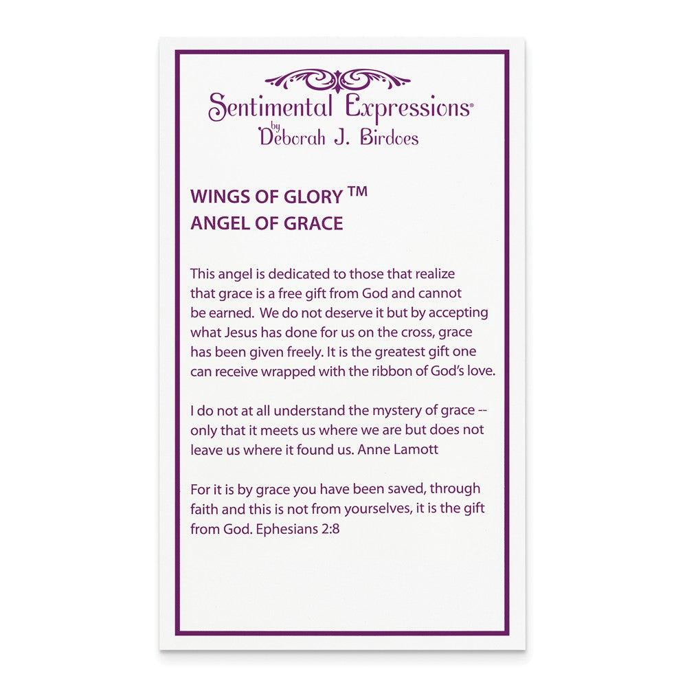 Alternate view of the Rhodium Plated Sterling Silver & CZ Angel of Grace Necklace, 18 Inch by The Black Bow Jewelry Co.