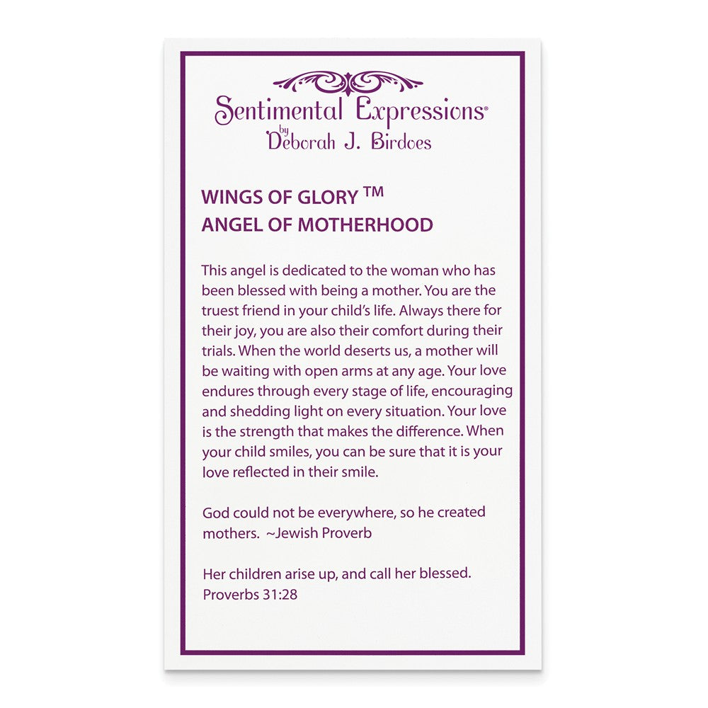 Alternate view of the Gold Tone Plated Sterling Silver & CZ Angel of Motherhood Necklace by The Black Bow Jewelry Co.