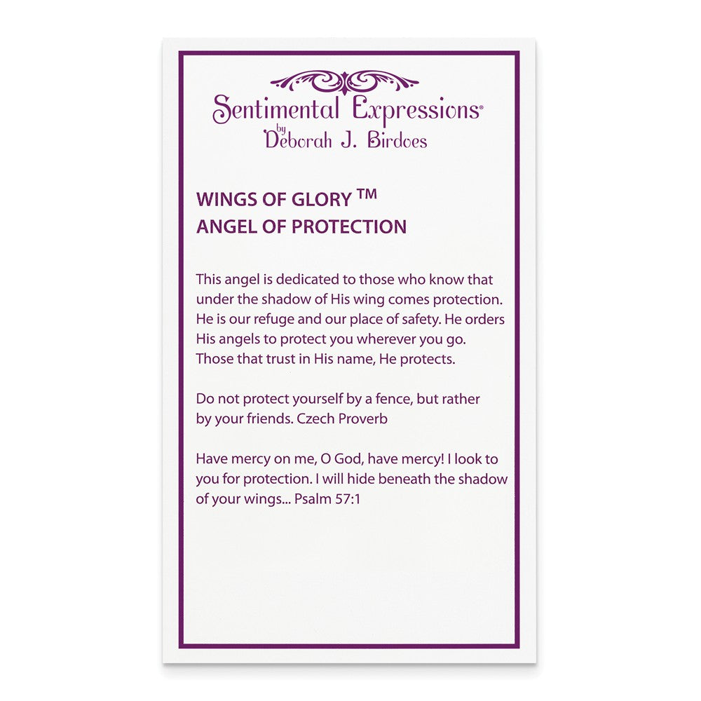 Alternate view of the Angel of Protection Gold Plated Heart Necklace with Cubic Zirconia by The Black Bow Jewelry Co.