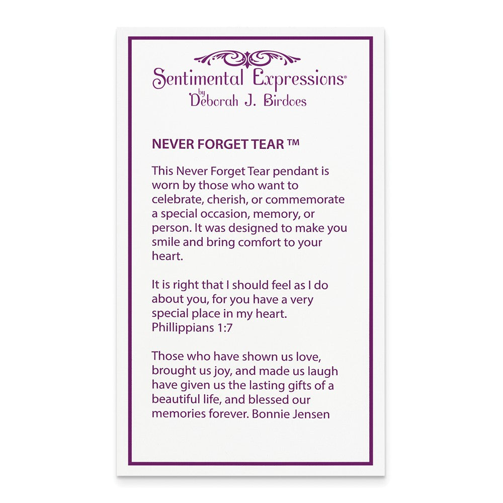 Alternate view of the Rhodium Sterling Silver April CZ Birthstone Never Forget Necklace by The Black Bow Jewelry Co.