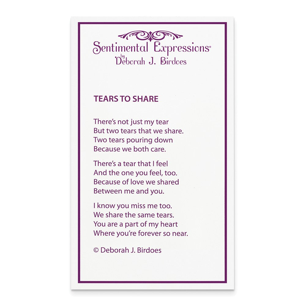 Alternate view of the Rhodium Plated Sterling Silver & CZ Tears to Share Necklace, 18 Inch by The Black Bow Jewelry Co.