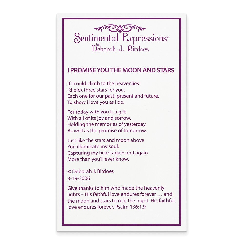 Alternate view of the Rhodium Plated Sterling Silver & CZ Moon and Stars Necklace, 18 Inch by The Black Bow Jewelry Co.