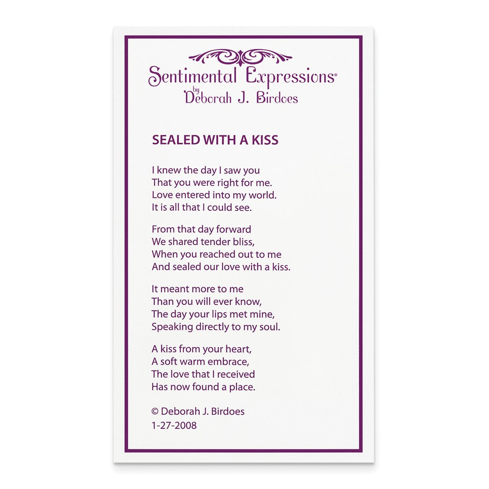Alternate view of the Rhodium & Gold Tone Plated Silver Sealed with a Kiss Necklace, 18 Inch by The Black Bow Jewelry Co.
