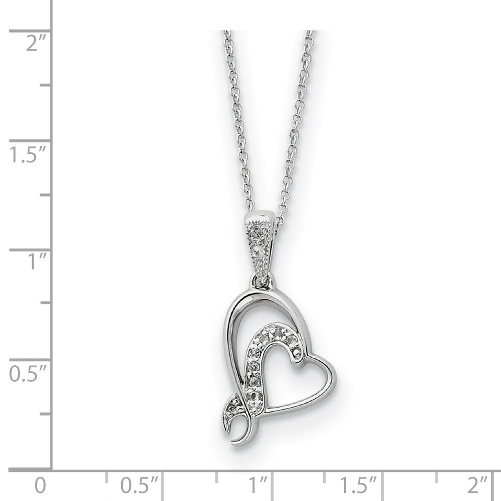 Alternate view of the Sterling Silver & CZ My Sister or My Bridesmaid Heart Necklace, 18 In. by The Black Bow Jewelry Co.