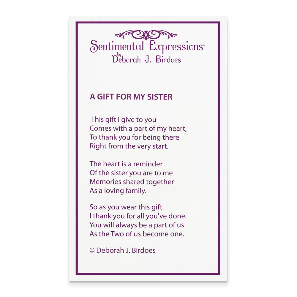 Alternate view of the Sterling Silver & CZ My Sister or My Bridesmaid Heart Necklace, 18 In. by The Black Bow Jewelry Co.