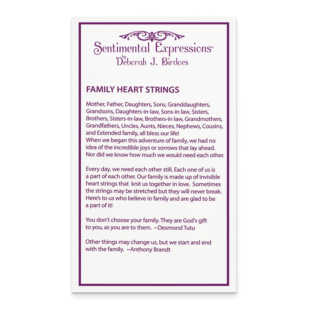 Alternate view of the Rhodium Plated Sterling Silver Family Heart Strings Necklace, 18 Inch by The Black Bow Jewelry Co.