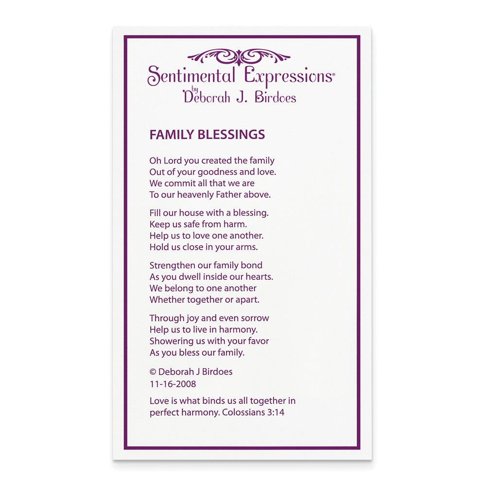 Alternate view of the Rhodium Plated Sterling Silver Family Blessings Necklace, 18 Inch by The Black Bow Jewelry Co.