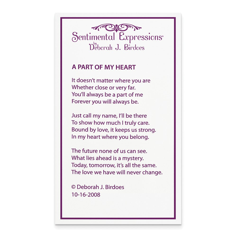 Alternate view of the Rhodium Sterling Silver Daughter, Always A Part of My Heart Necklace by The Black Bow Jewelry Co.