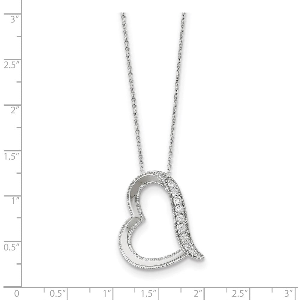 Alternate view of the Rhodium Plated Sterling Silver & CZ Daughter-in-Law Heart Necklace by The Black Bow Jewelry Co.