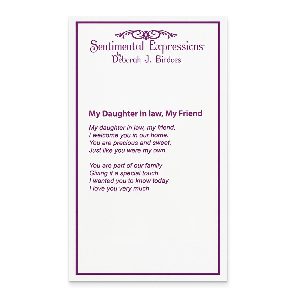 Alternate view of the Rhodium Plated Sterling Silver & CZ Daughter-in-Law Heart Necklace by The Black Bow Jewelry Co.