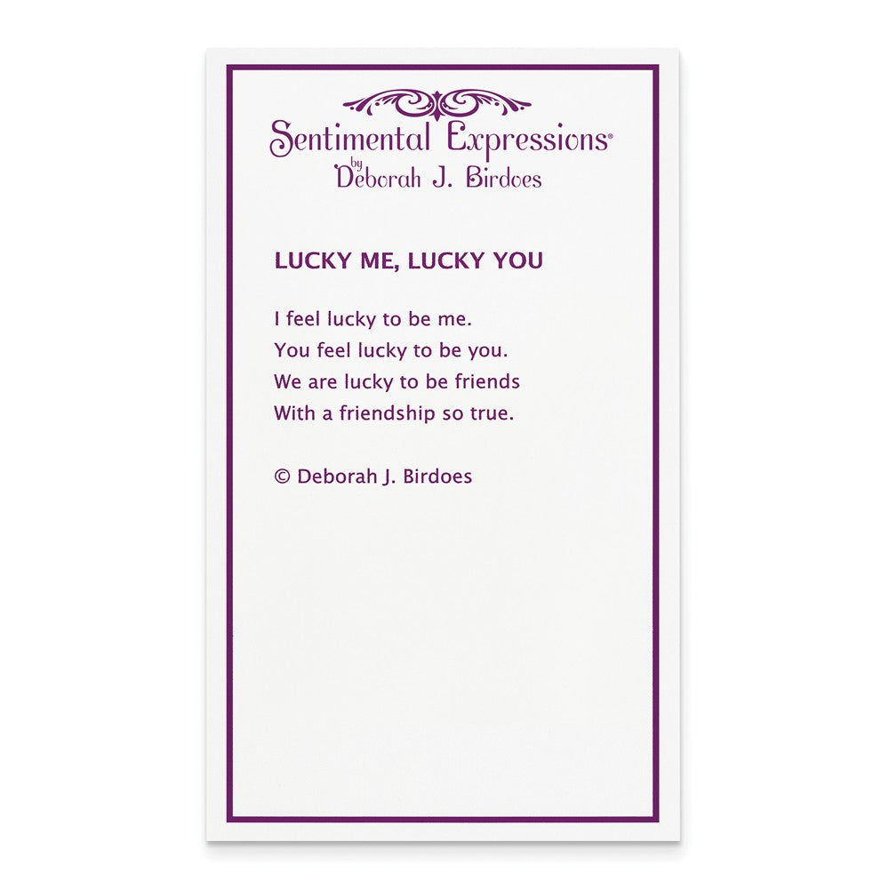 Alternate view of the Sterling Silver & CZ Lucky Me, Lucky You, Friendship Necklace, 18 Inch by The Black Bow Jewelry Co.