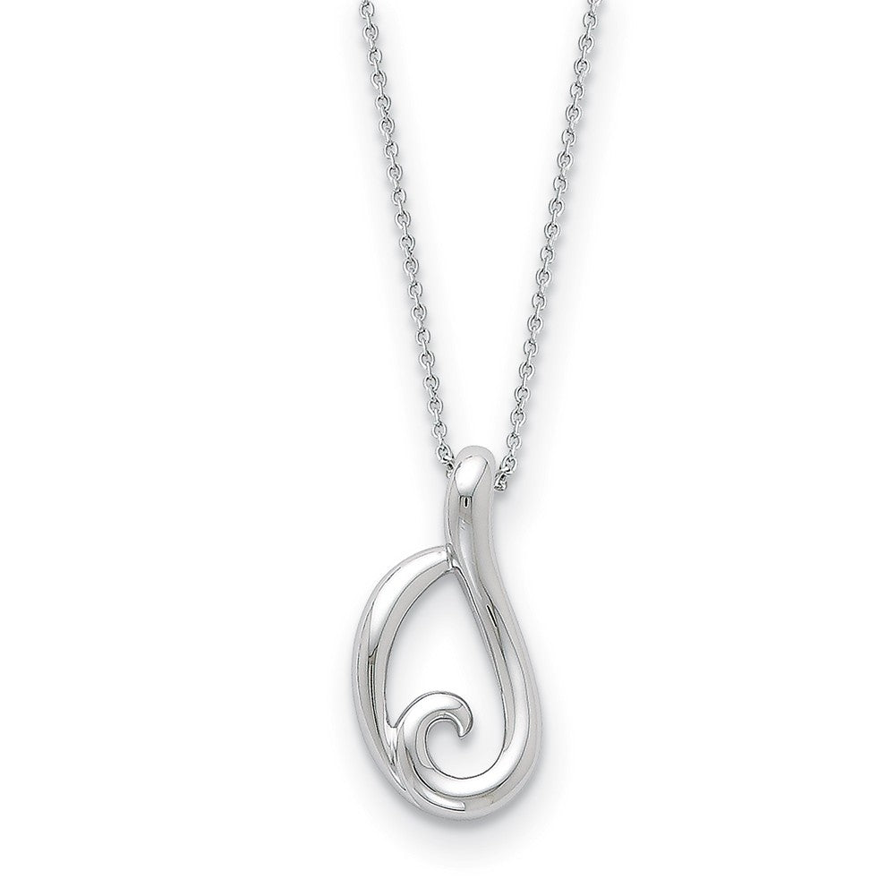 Rhodium Plated Sterling Silver Friendship Hug Necklace, 18 Inch, Item N8910 by The Black Bow Jewelry Co.