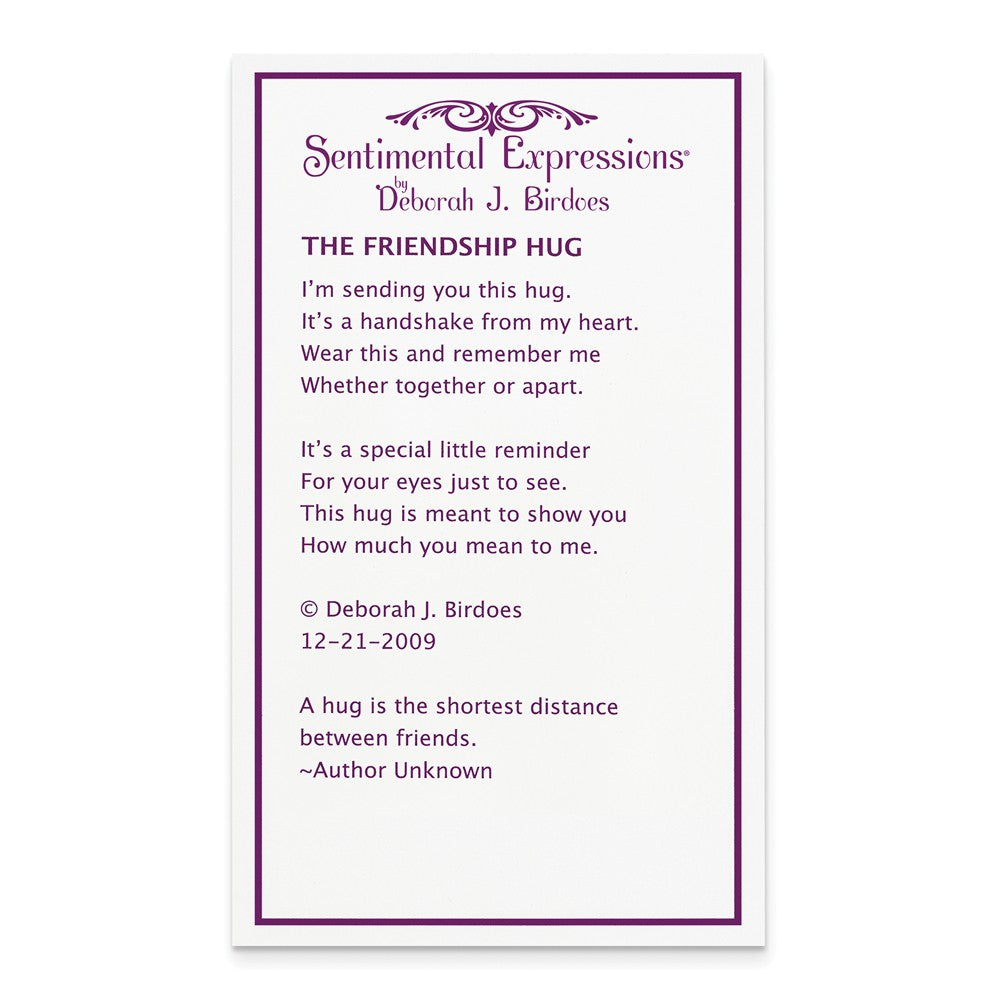 Alternate view of the Rhodium Plated Sterling Silver Friendship Hug Necklace, 18 Inch by The Black Bow Jewelry Co.