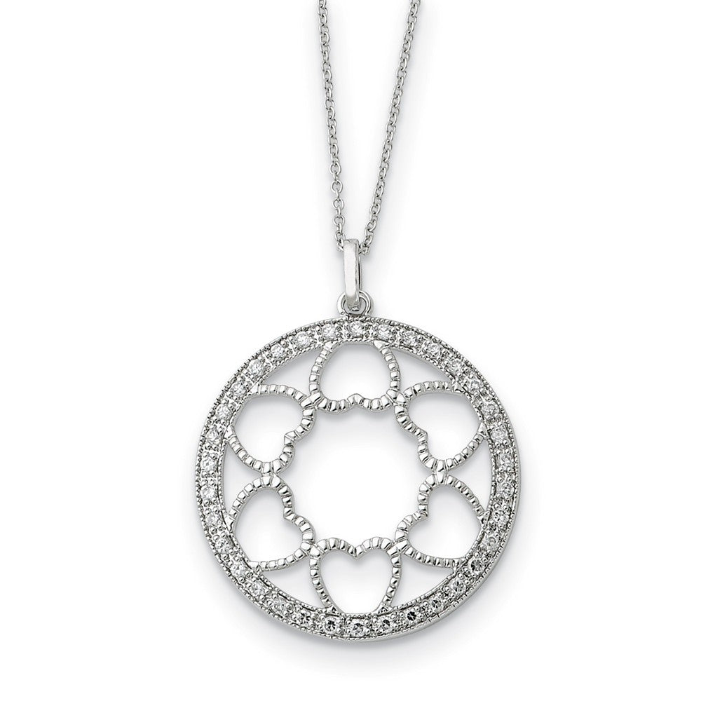 Rhodium Plated Sterling Silver & CZ Full of Blessings Necklace, 18 In., Item N8911 by The Black Bow Jewelry Co.