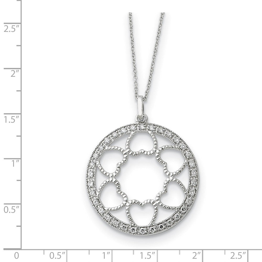 Alternate view of the Rhodium Plated Sterling Silver & CZ Full of Blessings Necklace, 18 In. by The Black Bow Jewelry Co.