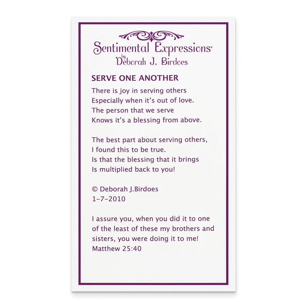 Alternate view of the Rhodium Plated Sterling Silver Serve One Another in Love Necklace by The Black Bow Jewelry Co.