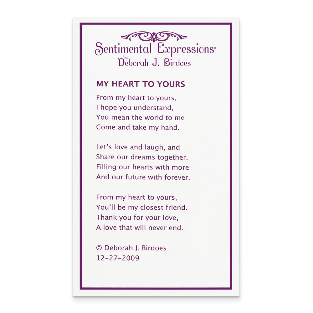 Alternate view of the Rhodium Plated Sterling Silver & CZ My Heart to Yours Necklace, 18 In. by The Black Bow Jewelry Co.