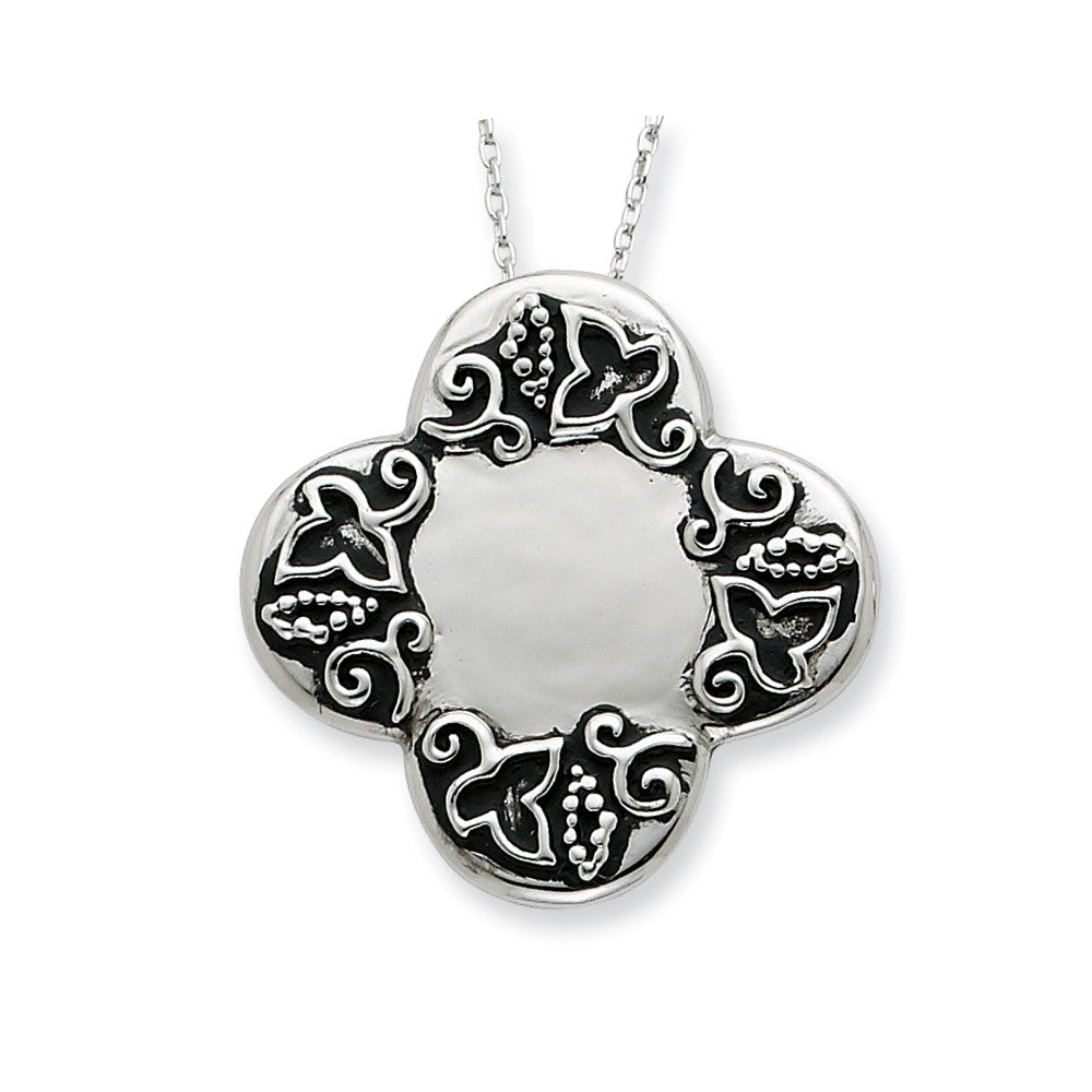 Rhodium Plated Sterling Silver Dieters Prayer Cross Necklace, 18 Inch, Item N8984 by The Black Bow Jewelry Co.