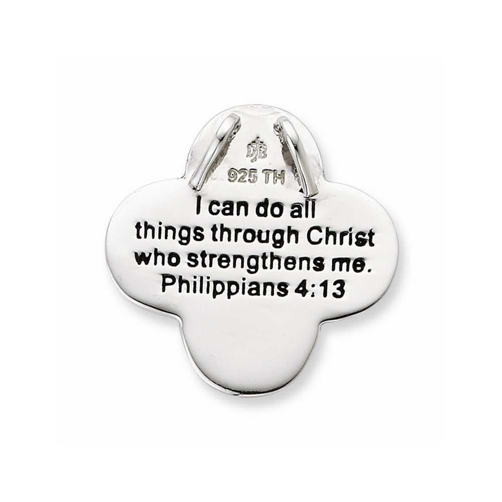 Alternate view of the Rhodium Plated Sterling Silver Dieters Prayer Cross Necklace, 18 Inch by The Black Bow Jewelry Co.