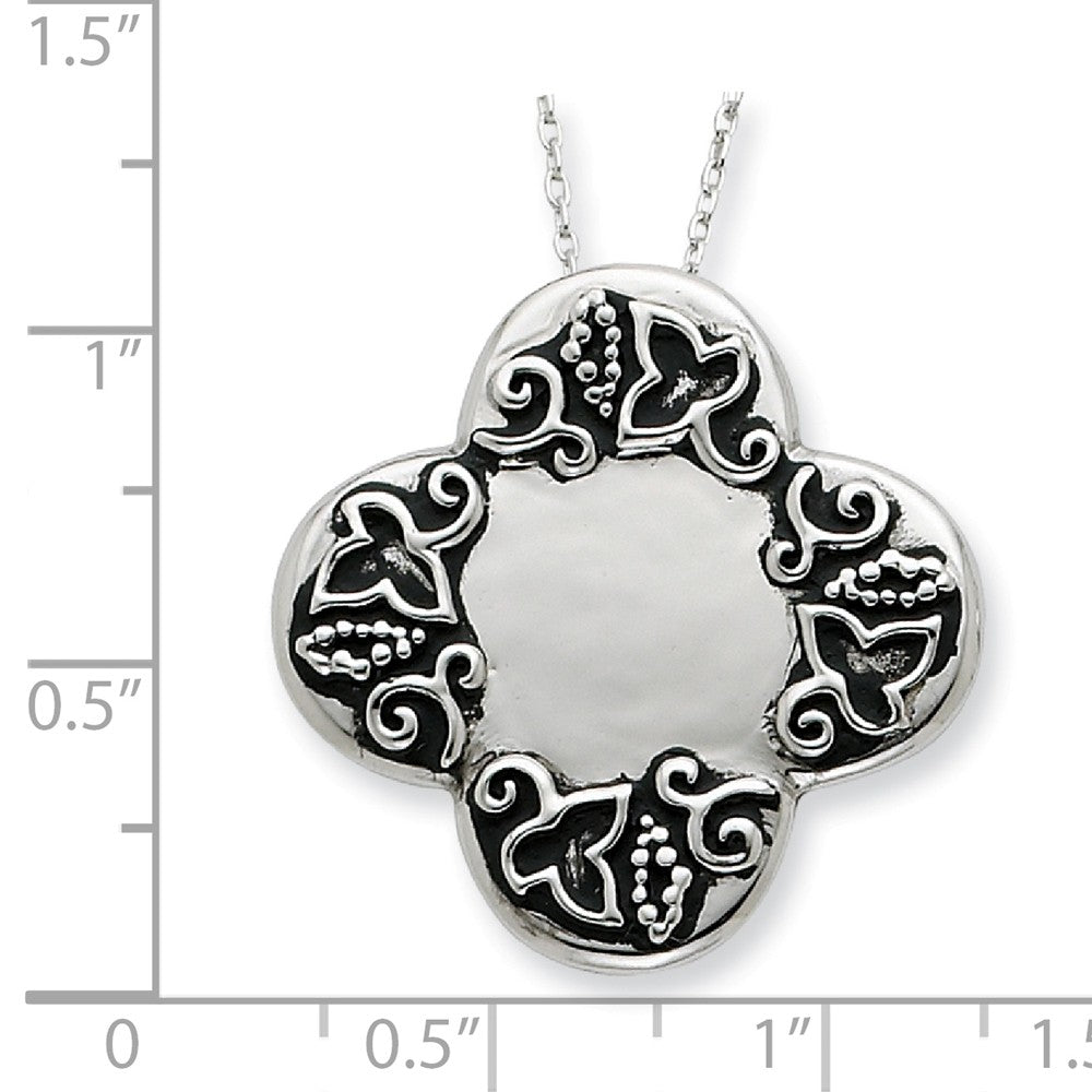 Alternate view of the Rhodium Plated Sterling Silver Dieters Prayer Cross Necklace, 18 Inch by The Black Bow Jewelry Co.