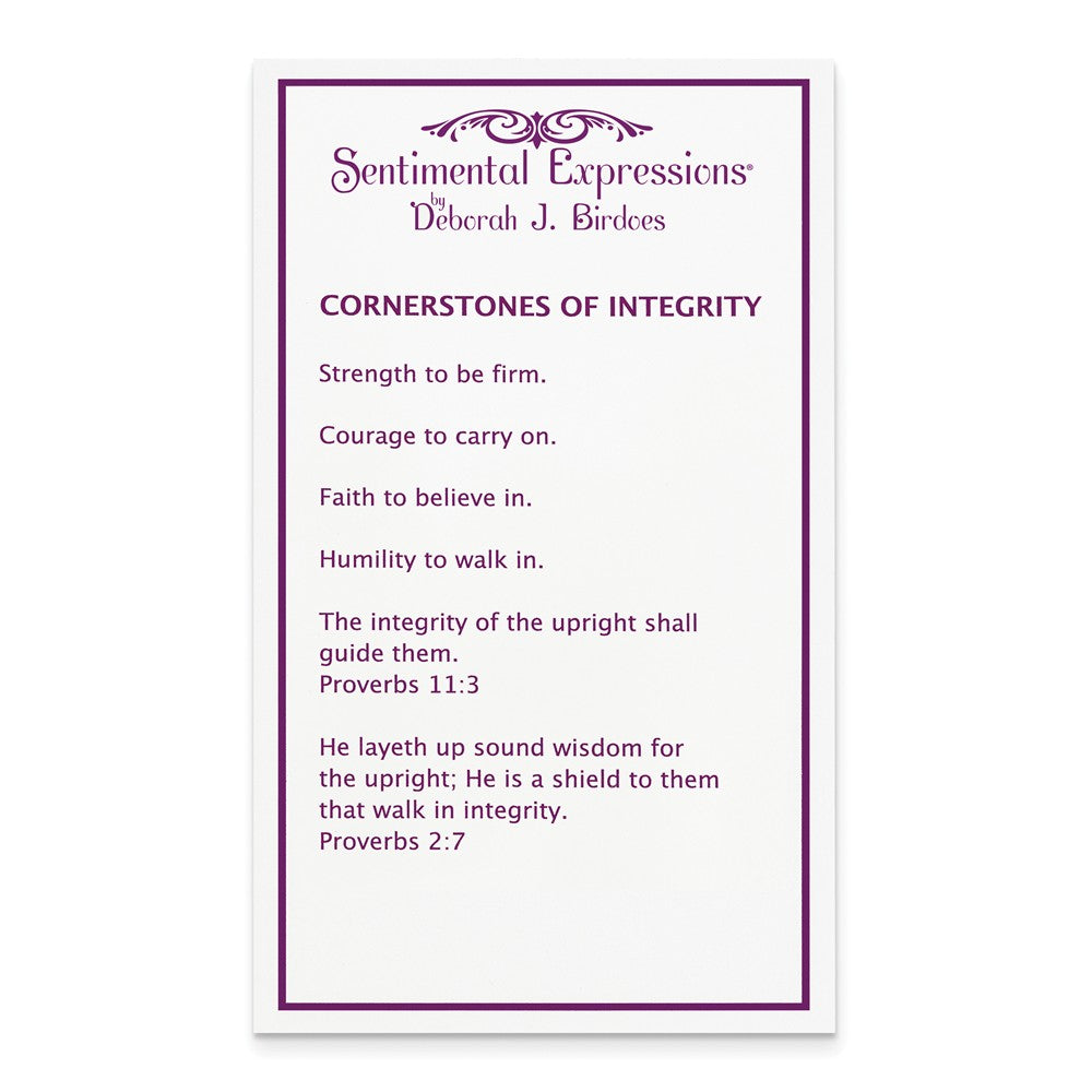 Alternate view of the Rhodium Plated Silver & CZ Cornerstones of Integrity Necklace, 18 Inch by The Black Bow Jewelry Co.