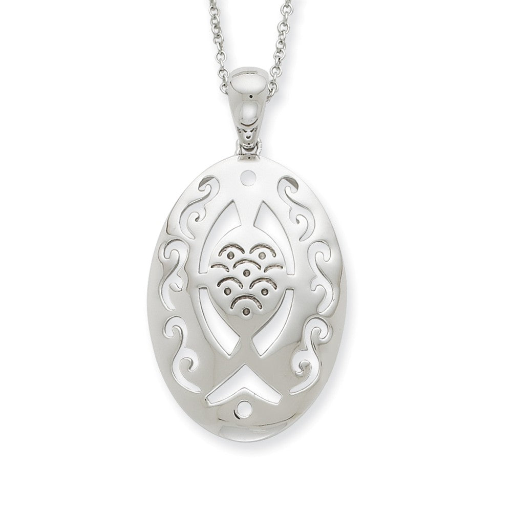 Rhodium Plated Sterling Praying & Believing with You Necklace, 18 Inch, Item N8994 by The Black Bow Jewelry Co.