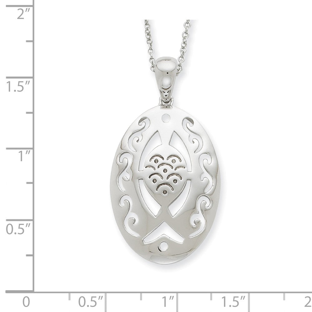 Alternate view of the Rhodium Plated Sterling Praying & Believing with You Necklace, 18 Inch by The Black Bow Jewelry Co.