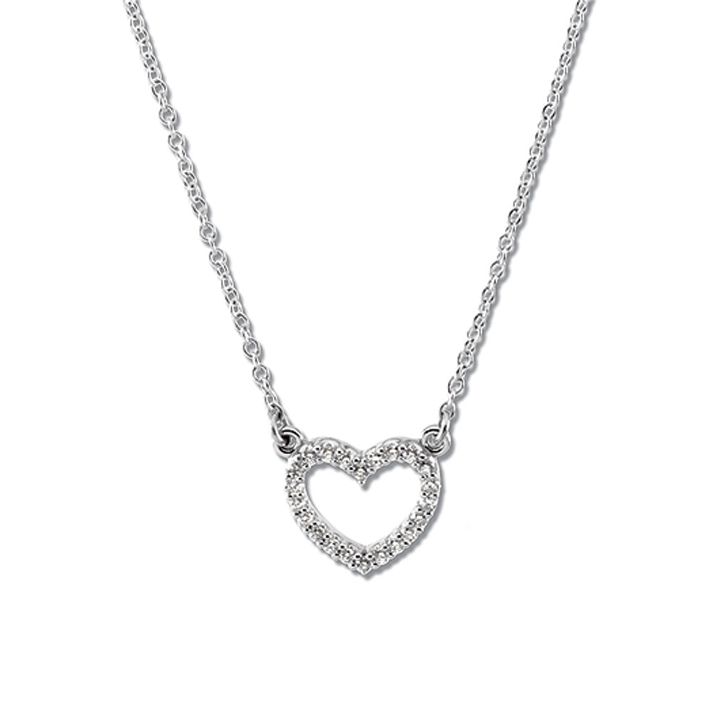 1/15 Cttw Platinum Diamond Heart Necklace, Item N9125 by The Black Bow Jewelry Co.