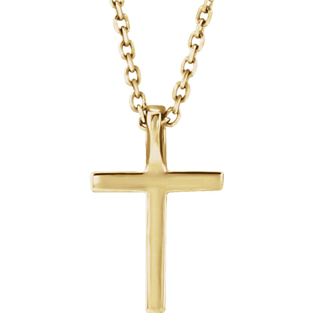 Alternate view of the .085 cttw Diamond Cross Necklace in 14k Yellow Gold by The Black Bow Jewelry Co.