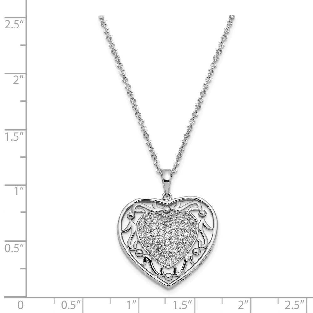 Alternate view of the Rhodium Plated Sterling Silver & CZ My Granddaughter Necklace, 18 Inch by The Black Bow Jewelry Co.