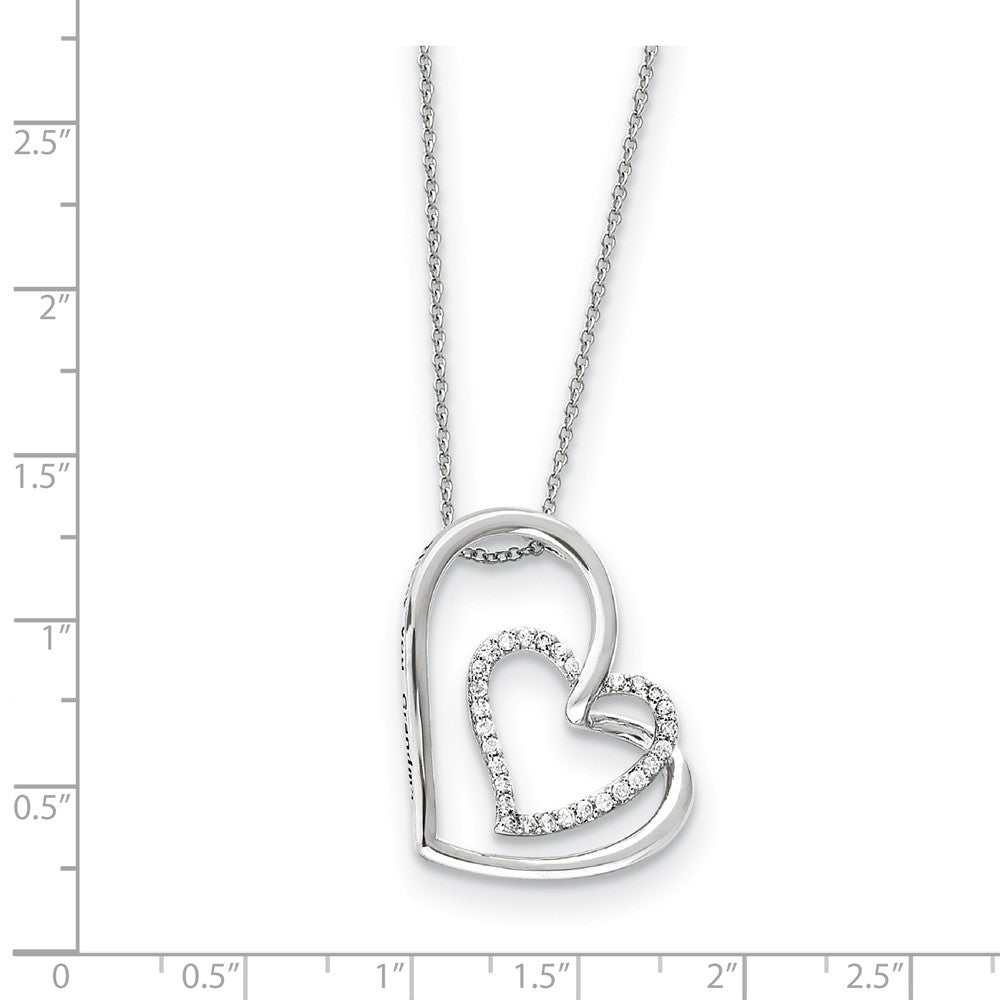 Alternate view of the Rhodium Plated Sterling Silver & CZ Thank You Grandma Necklace, 18 In. by The Black Bow Jewelry Co.