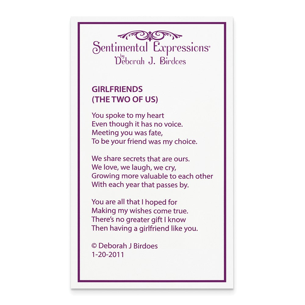 Alternate view of the Rhodium Plated Sterling Silver Two Girlfriends Necklace, 18 Inch by The Black Bow Jewelry Co.