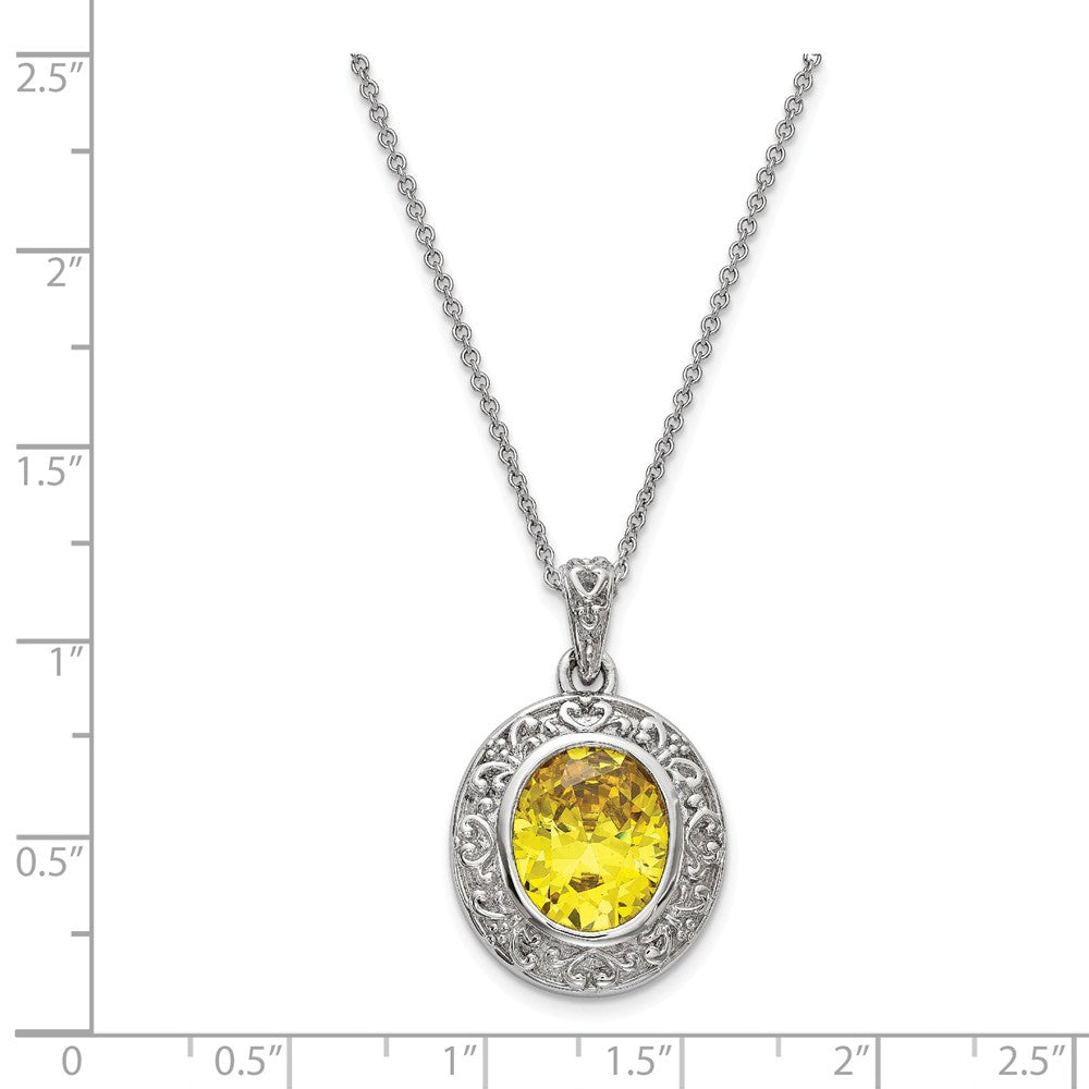 Alternate view of the Rhodium Plated Sterling Silver & CZ Old Friends Are Golden Necklace by The Black Bow Jewelry Co.