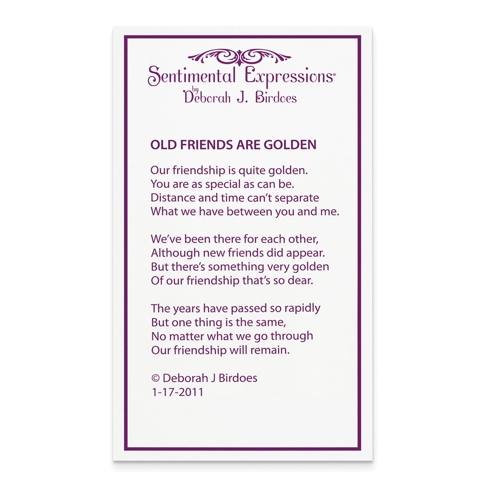 Alternate view of the Rhodium Plated Sterling Silver & CZ Old Friends Are Golden Necklace by The Black Bow Jewelry Co.