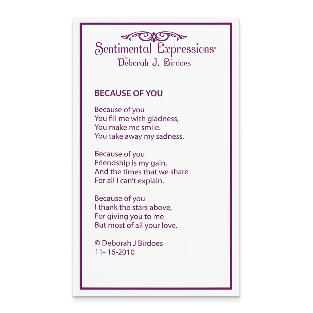 Alternate view of the Rhodium Plated Sterling Silver & CZ Because of You Necklace, 18 Inch by The Black Bow Jewelry Co.