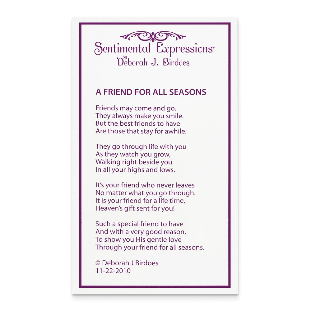 Alternate view of the Rhodium Plated Sterling Silver A Friend for All Seasons Necklace, 18in by The Black Bow Jewelry Co.