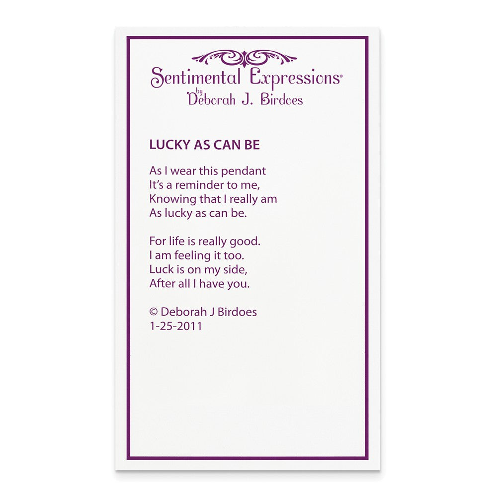 Alternate view of the Rhodium Plated Sterling Silver Lucky As Can Be Necklace, 18 Inch by The Black Bow Jewelry Co.