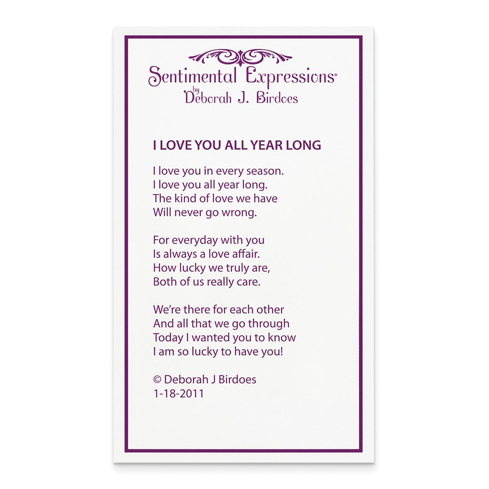 Alternate view of the Rhodium Plated Sterling Silver & CZ I Love You All Year Long Necklace by The Black Bow Jewelry Co.