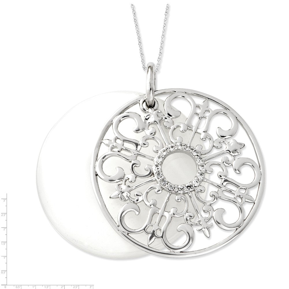 Alternate view of the Be A Blessing Sterling Silver Necklace with Cubic Zirconia by The Black Bow Jewelry Co.