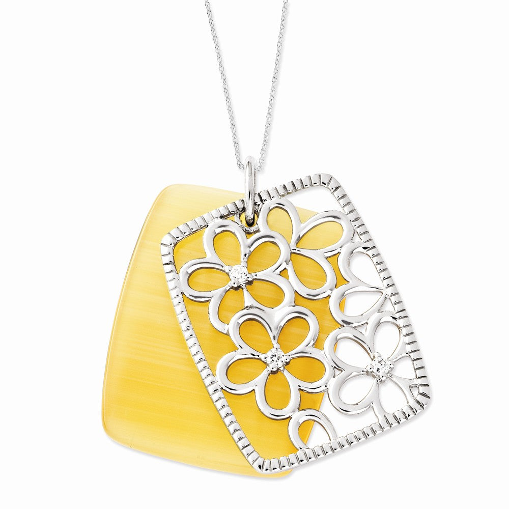 I Am An original Sterling Silver Necklace with Cubic Zirconia, Item N9376 by The Black Bow Jewelry Co.