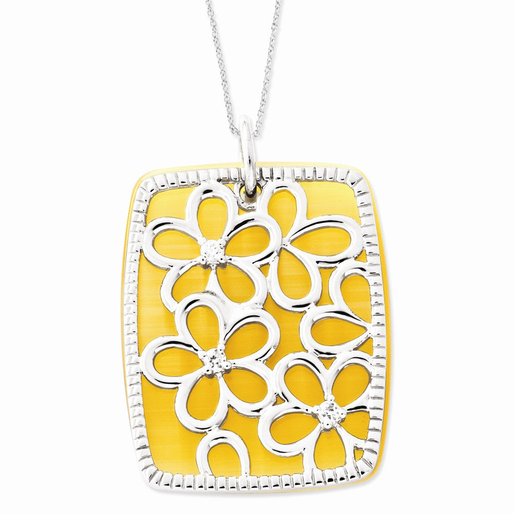 Alternate view of the I Am An original Sterling Silver Necklace with Cubic Zirconia by The Black Bow Jewelry Co.